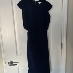 Navy Blue Back Cut Out Dress