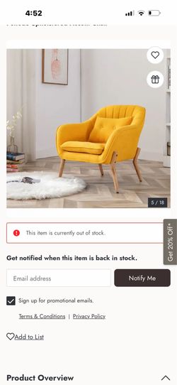 2 Sillones cómodos Janoray de estilo moderno de mediados de siglo,