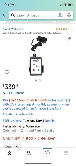 WaterCop Z-Wave Electric Actuator Motor (ZWACT)