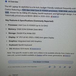 HP laptop 14-dq1035cl