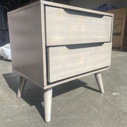 Gray Mid Century Modern Night Stand 