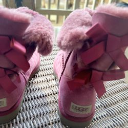 Pink Bow Ugg Boots Excellent Condition 