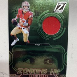 2024 Panini Zenith - Zoned in Brock Purdy #ZI-BPY (MEM)