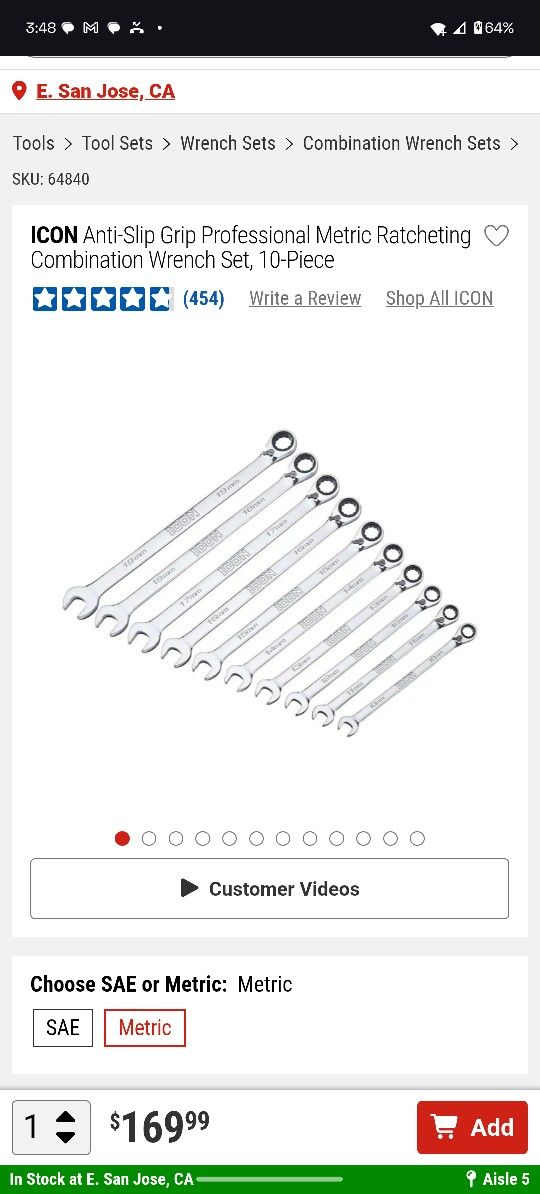 Icon 10 Piece Ratchet Combo Set