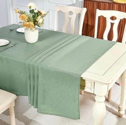 100% Brand New in Bag 70"L x 52"W Sage Green Waterproof Wrinkle Free Wipeable Dining Table Cover