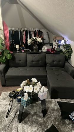 Small dark gray couch