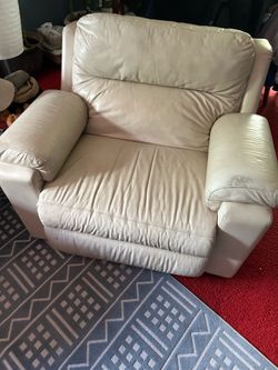 Leather loveseat and chair