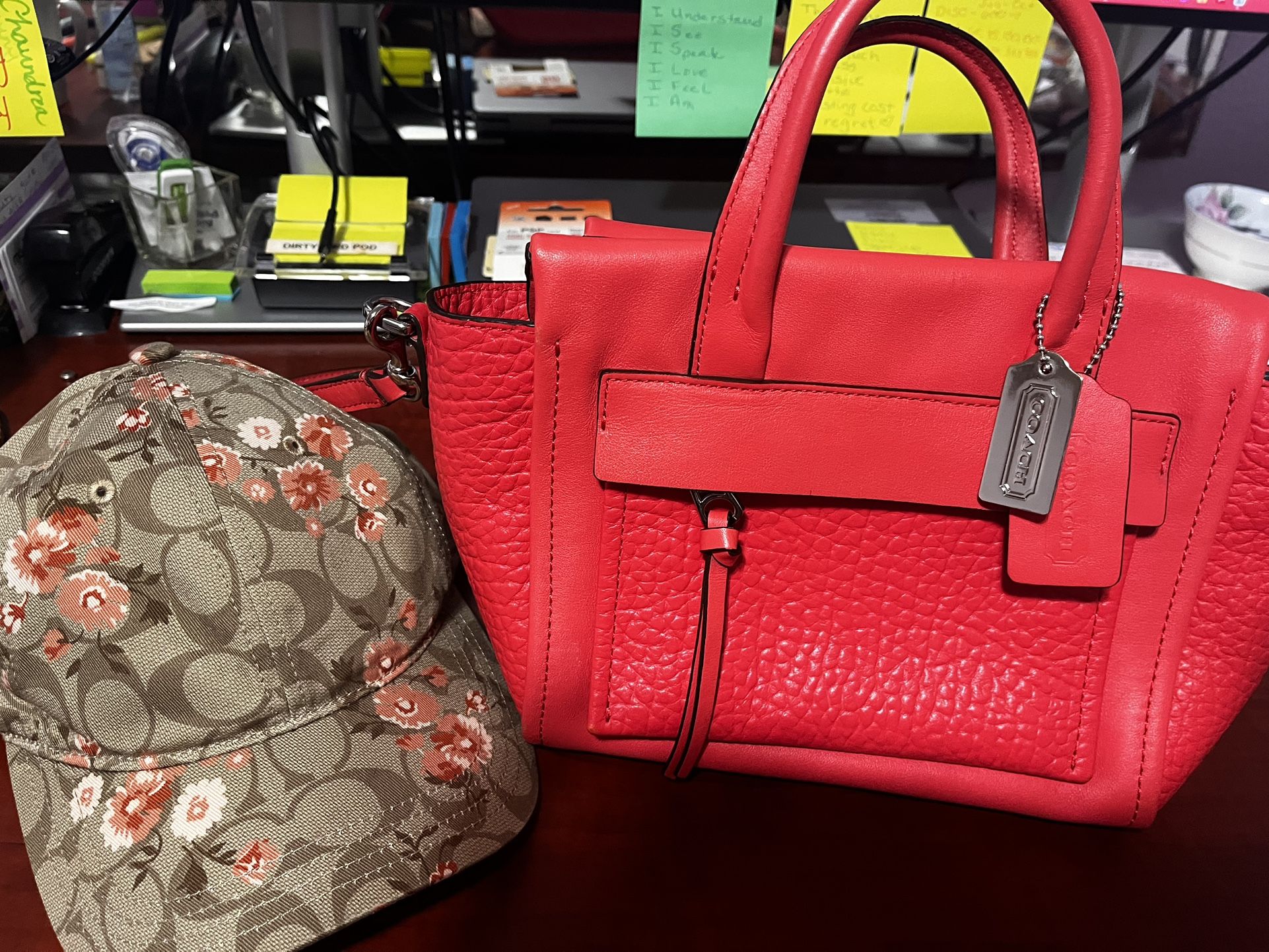 COACH- Bleeker Coral Purse W/ Brand New Matching Hat