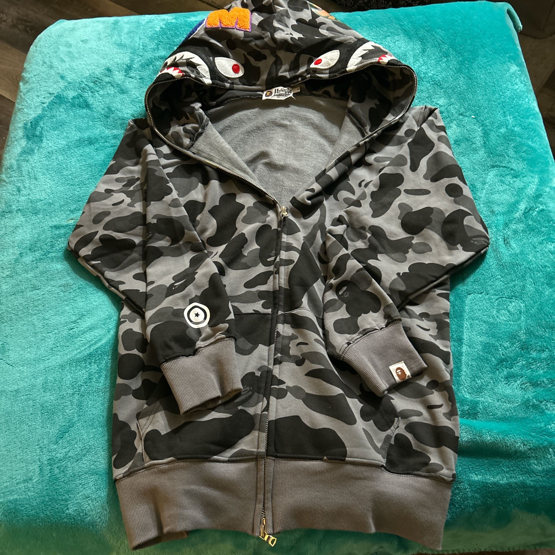 BAPE Color Camo Shark Full Zip Hoodie 'Black
