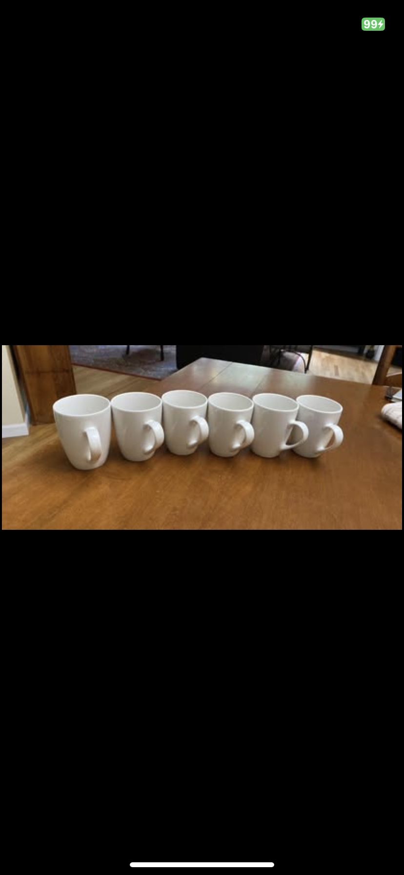 Six White Ceramic Mugs