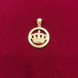 10 K Y Gold Solid Crown Charm