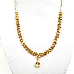 Gold Sterling Citrine Necklace