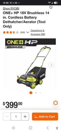 Ryobi 18v Brushless Dethatcher / Aerator Kit