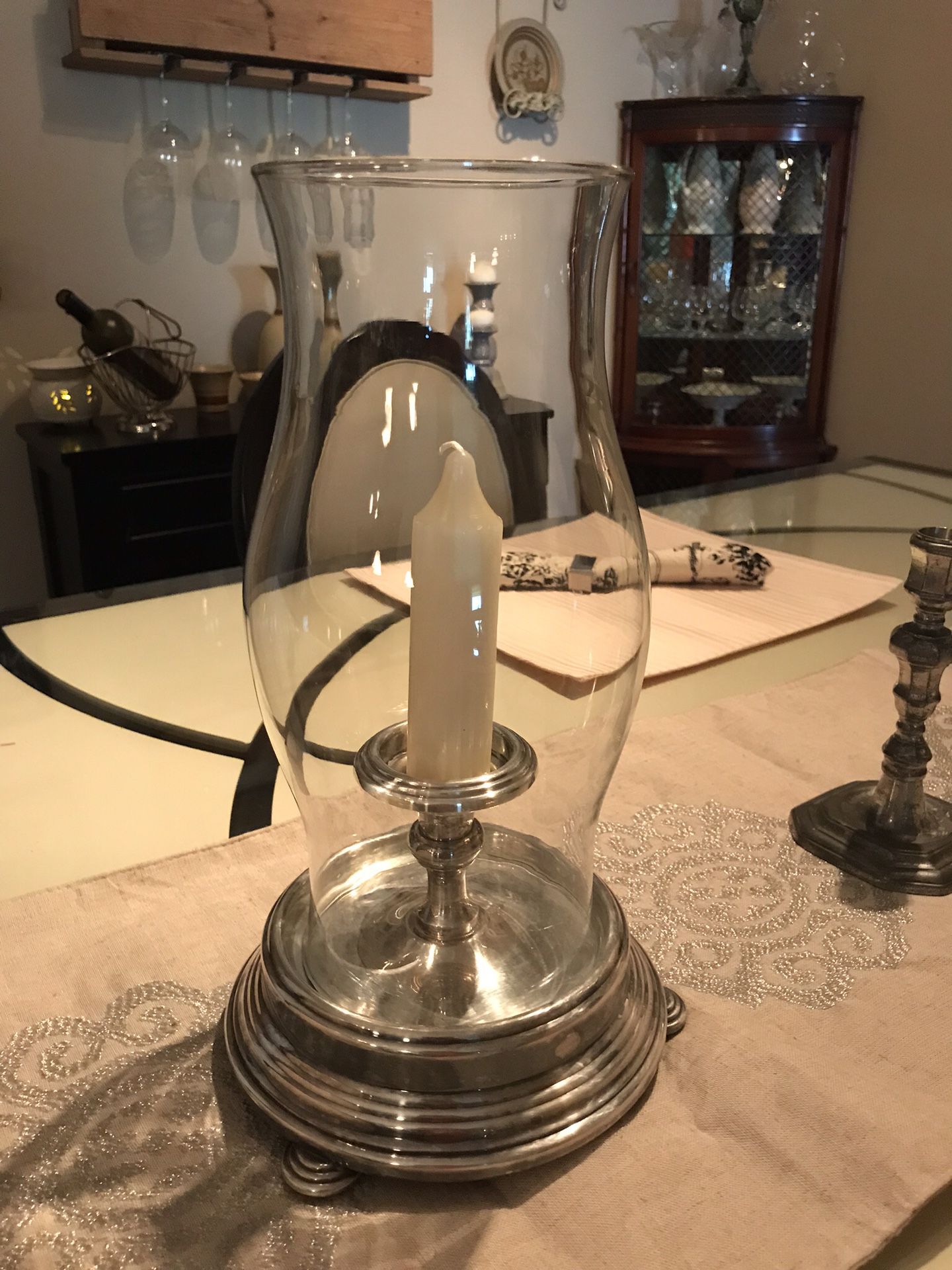 Vintage Candle Holder with Hurricane