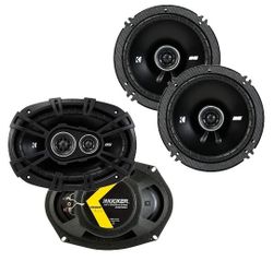 KICKER Speaker Package of 2 Items: DS Series Two 6"x9" Coaxial Speakers 4-Ohm & Two 6.5" Coaxial Speakers 4-Ohm - 1x 43DSC69304, 1x 43DSC6504