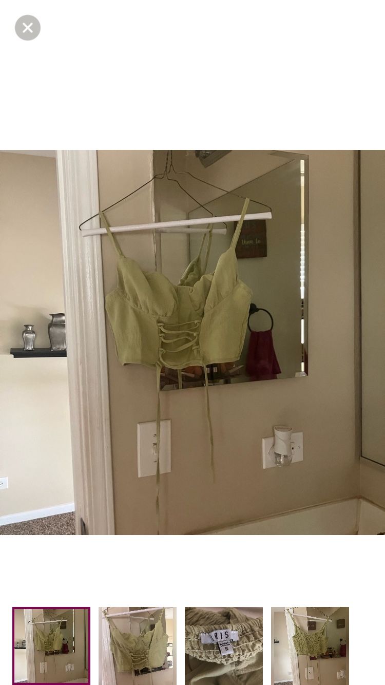 Iris pea green tank top crop top