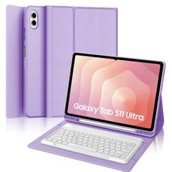 Case Keyboard for Samsung Galaxy Tab S11 Ultra 14.6 inch, Galaxy Tablet S11 Ultra Folio Cover with S Pen Holder, Magnetically Detachable Wireless Keyp