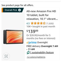 Fire HD 10  Amazon Tablet