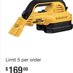 Brand New DeWalt 1/2 Gallon Wet/Dry Vacuum DCV517b (Tool Only)