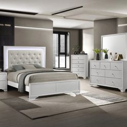 Brand new elegant 4 pc full size lyssa frost bedroom set
