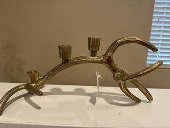 Gold Antler Candle Holder 