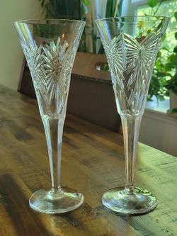 Pair Of Waterford Toasting Flutes