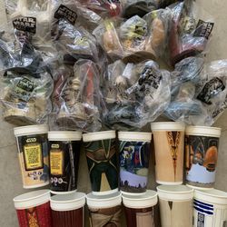 Star Wars cup toppers, all 12 toppers and cups