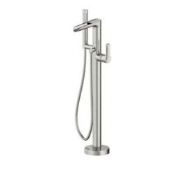 Jacuzzi Karina Freestanding Tub Filler Faucet Brushed Nickel w/ Hand Shower

