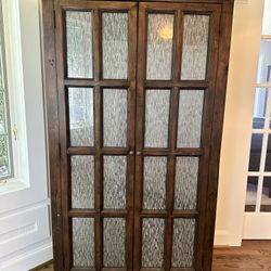 Solid Bookcase With Glass Panels