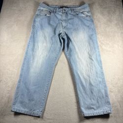 Southpole Jeans Men’s 36x28 Blue Light Wash Y2K Relaxed Baggy Wide Skater #2328