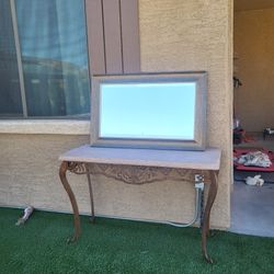 Stone Table And Mirror