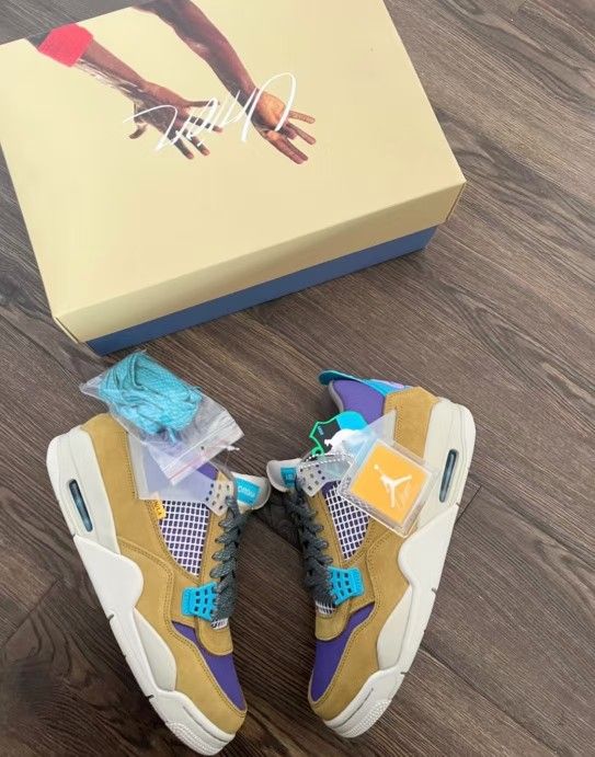 Union La x Jordan Air Jordan 4 Retro Sp “desert moss” 30th Anniversary Support Mid-top Retro Basketball Shoes Unisex