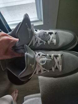 Air Jordan 5 Grey Suede Sneakers