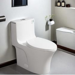 🔥Brand new in box 🔥21 Inch Tall Toilets, Extra High Toilets with Comfort Chair Height Seat, 1.1/1.6 GPF Dual Flush Two-Piece Toilet, 12" Rough In El