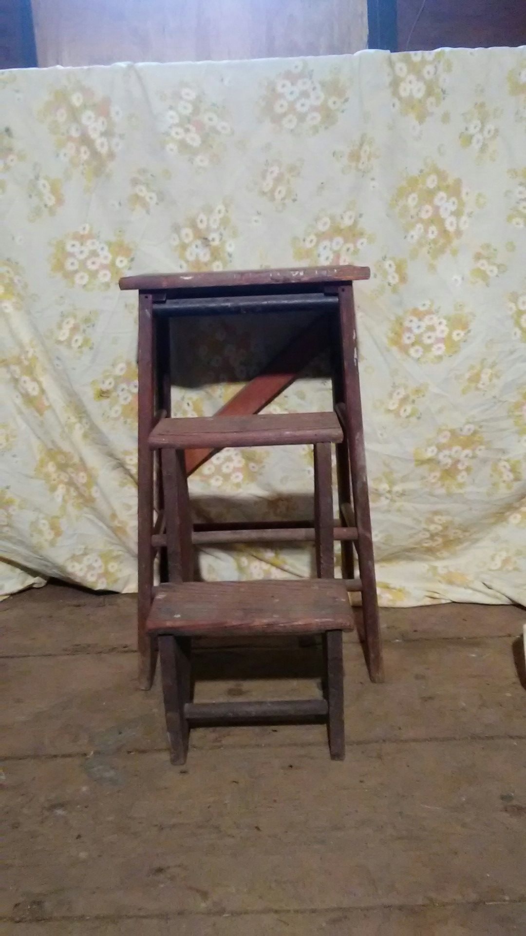 Old wooden step stool