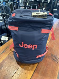 Blue Jeep Cylindrical Laptop Backpack