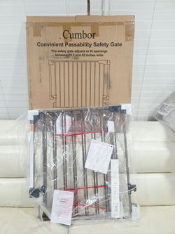 NEW!!! Cumbor Baby Gate | 29.2"-43" Width | Auto Close | Brown