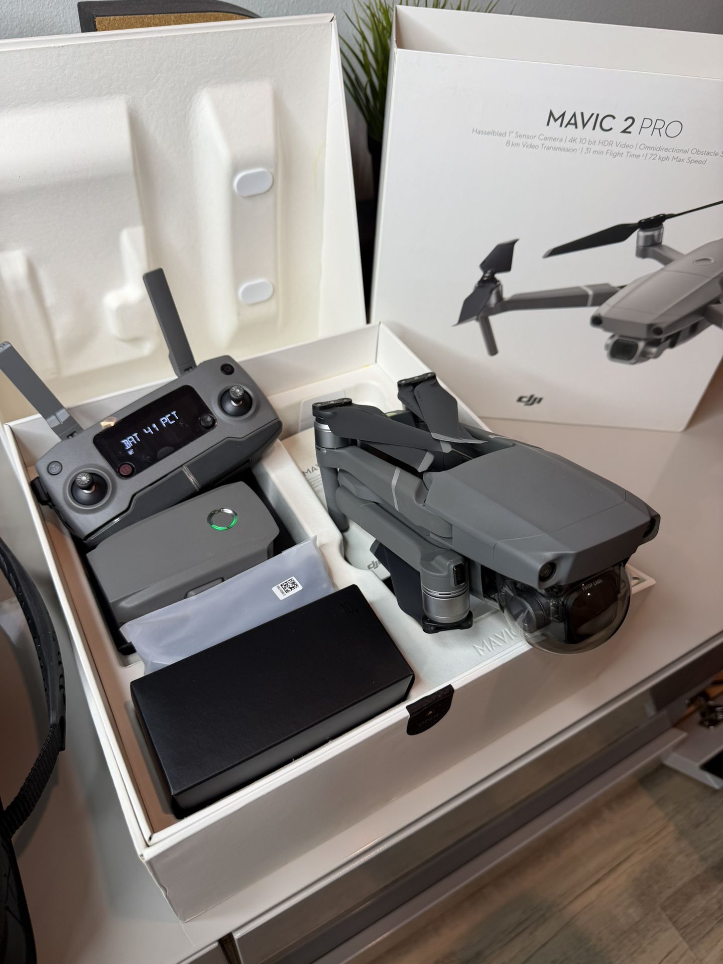 DJI Mavic 2 Pro - Drone Quadcopter UAV with Hasselblad Camera 3-Axis Gimbal HDR 4K Video Adjustable Aperture 20MP 1" CMOS Sensor, up to 48mph, Gray