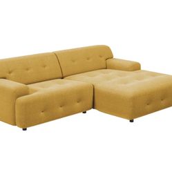 Bob 2-Piece Chaise Sectional 92" Textured Woven Fabric