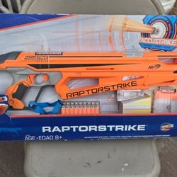 NERF Raptorstrike N-Strike Elite Dart Gun Toy NEW 18 Accustrike Darts Dart Clips