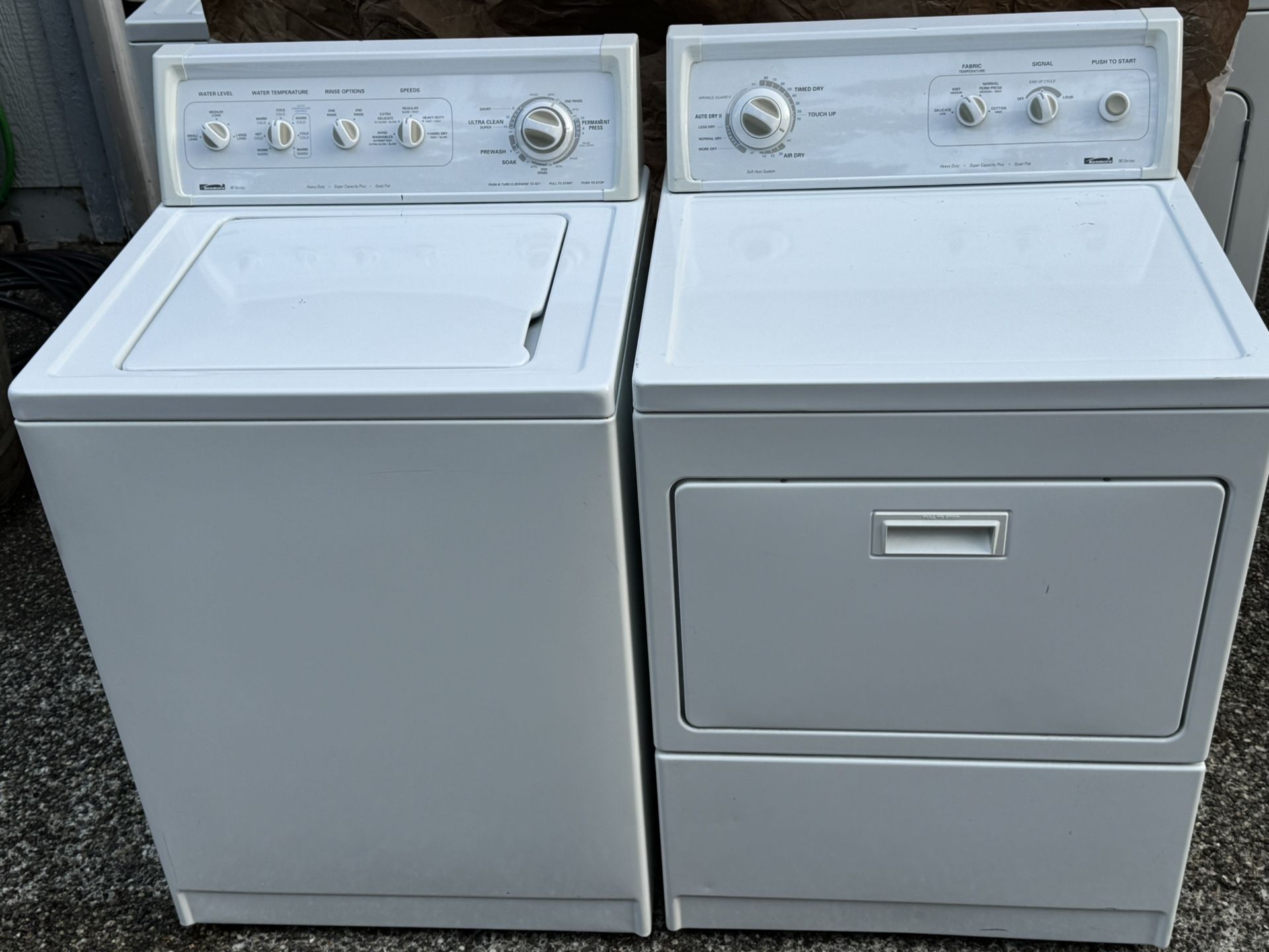 Kenmore 90 Series; Washer/ Dryer Electric Set; Color: White