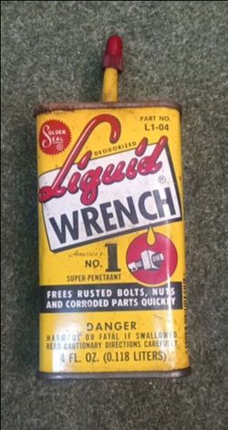 Liquid wrench oil tin.  (24)
