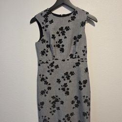 Woman's Black And Gray Floral Dress