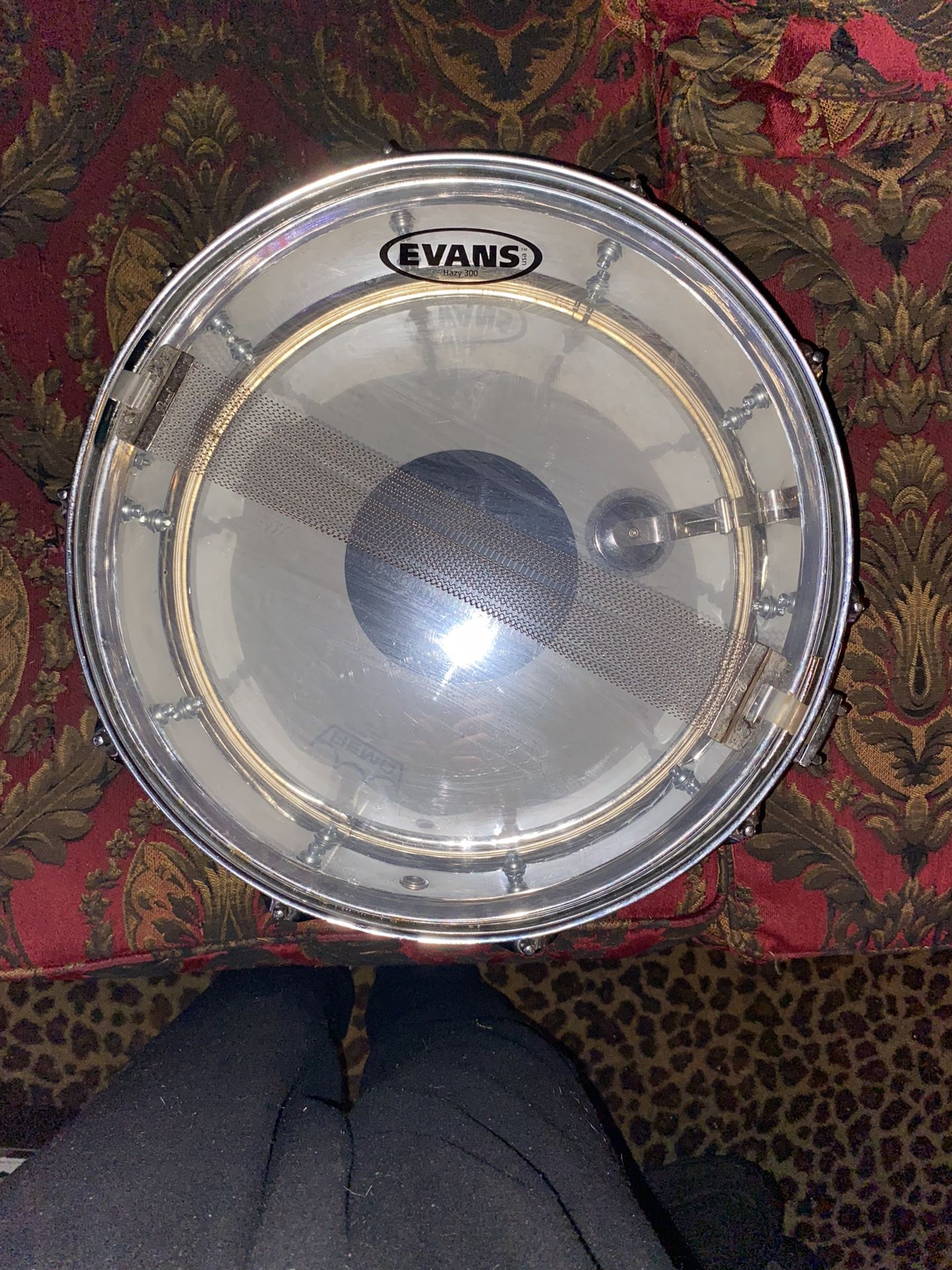 Pearl Mirror Chrome Steel Snare Drum – 14” w/ Remo Ambassador & Evans 300