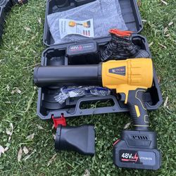 High RPM Cordless Leaf Blower - 48V Electric Handheld Leaf Blower with 2 Batteries & Fast Charger - Lightweight for Patio, Lawn, Yard, Deck Cleaning