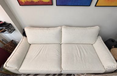 Cream Fabric Two-Seater Sofa