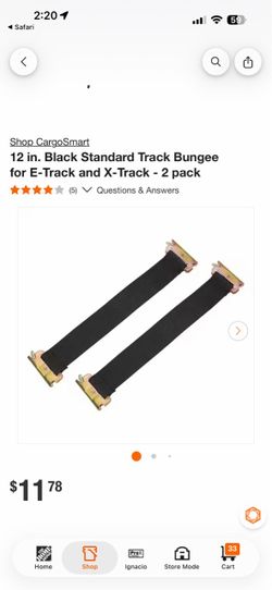 12 in. Black Standard Track Bungee