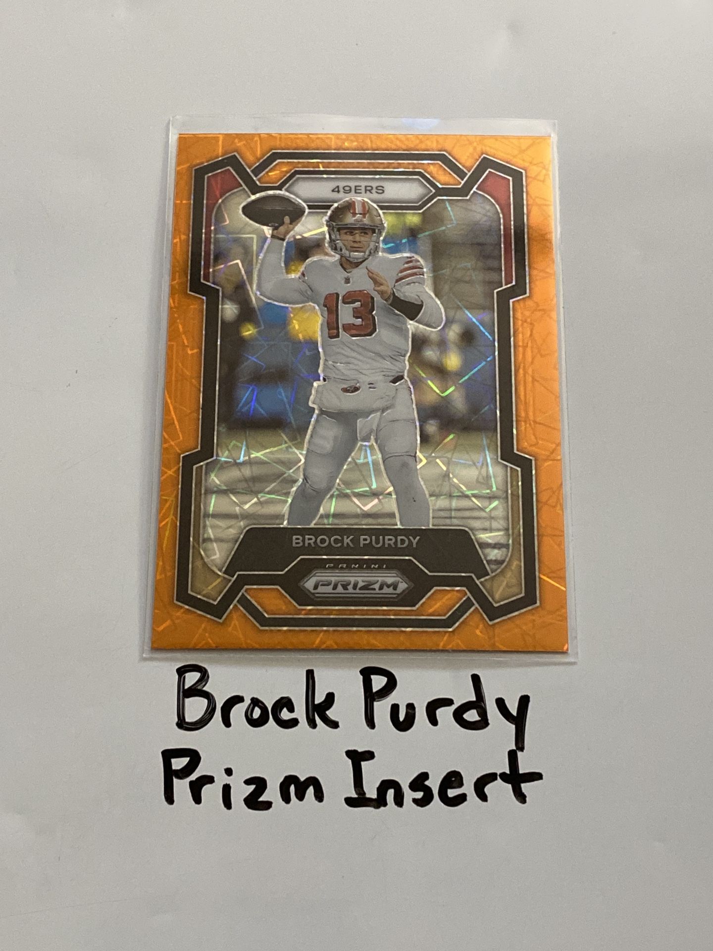 Brock Purdy San Francisco 49ers QB Prizm Short Print Insert Card.