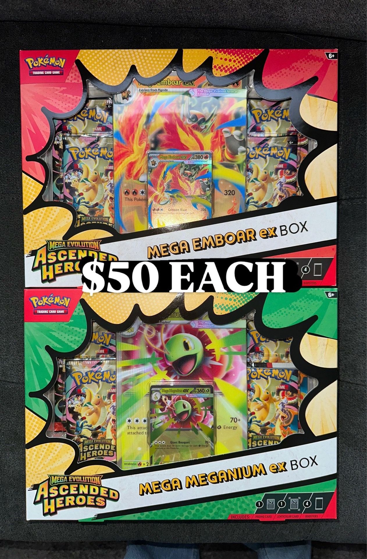 Ascended Heroes Mega Meganium Mega Emboar ex Box