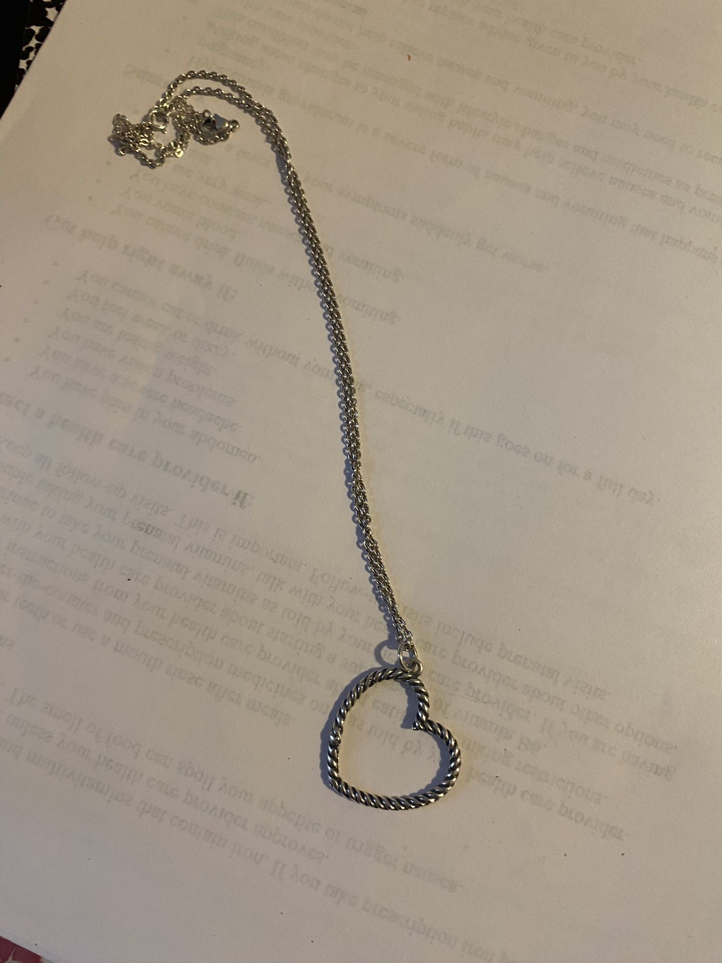 James Avery Heart Charm Holder Necklace
